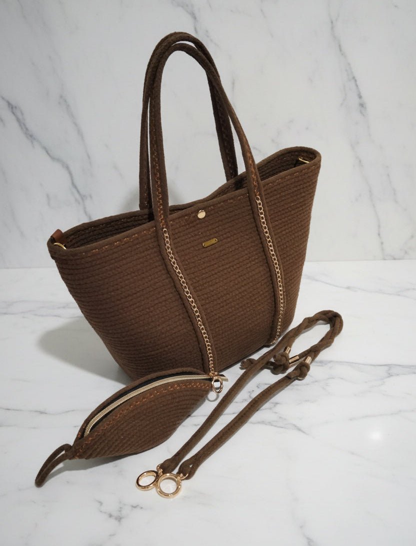 Bolso Tote chocolate artesanal hecho a mano - Garra de gata