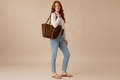 Bolso Tote chocolate artesanal hecho a mano - Garra de gata