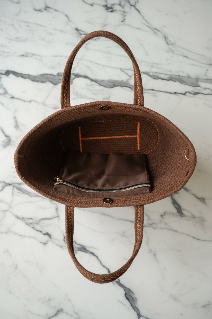 Bolso Tote chocolate artesanal hecho a mano - Garra de gata