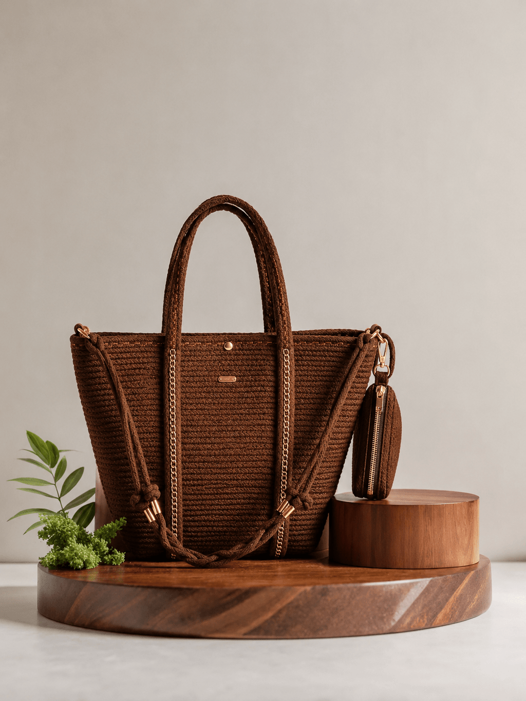 Bolso Tote chocolate artesanal hecho a mano - Garra de gata