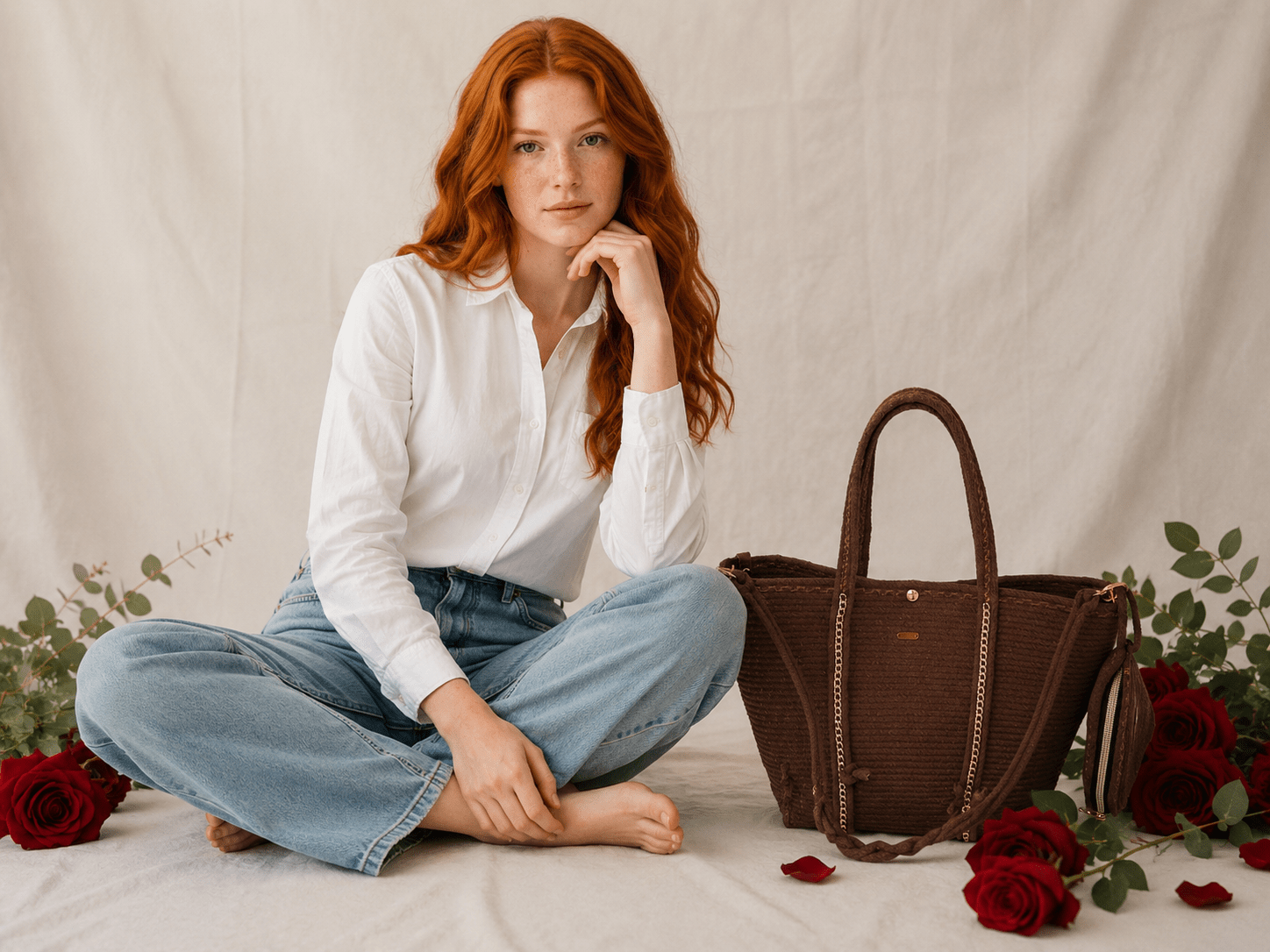Bolso Tote chocolate artesanal hecho a mano - Garra de gata