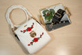 Mini Bags Blanca Flores Rojas Jardín. - Garra de gata