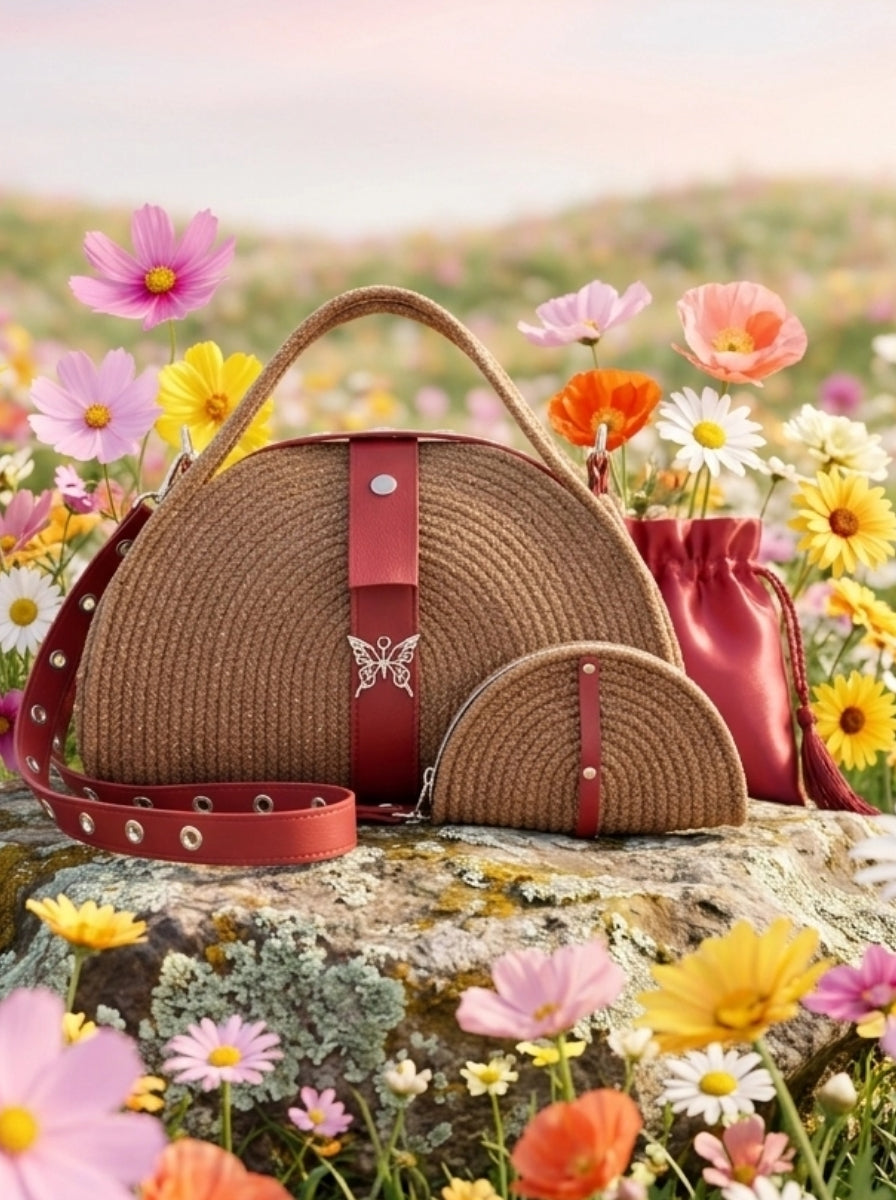 Bolso Media Luna Artesanal Hecho a Mano | Garra de gata