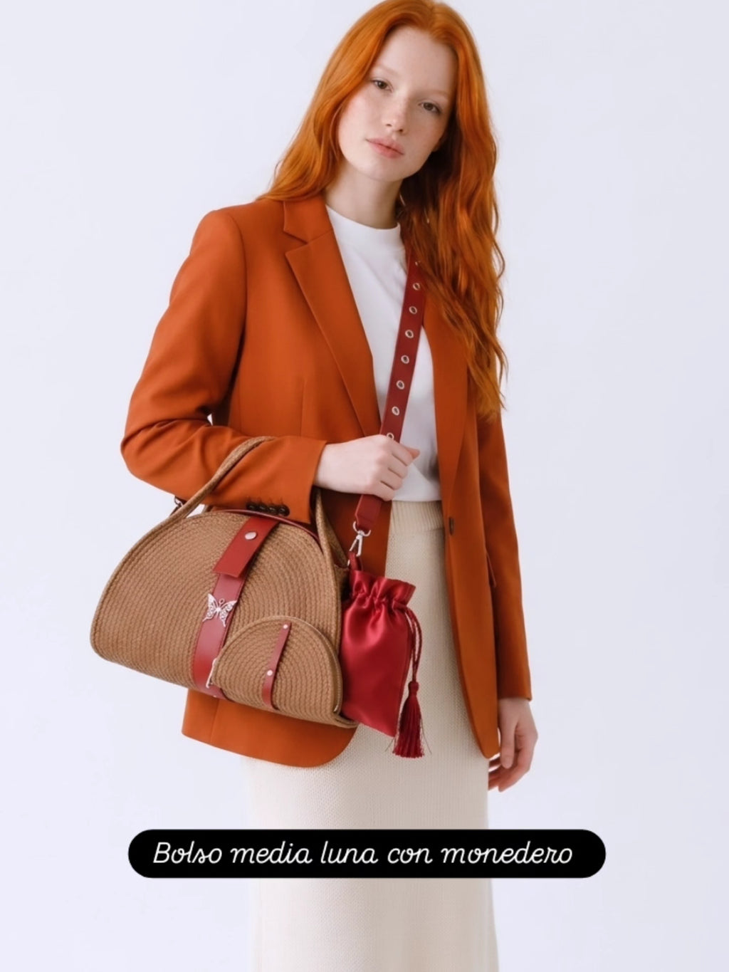 Bolso Media Luna Artesanal Hecho a Mano | Garra de gata