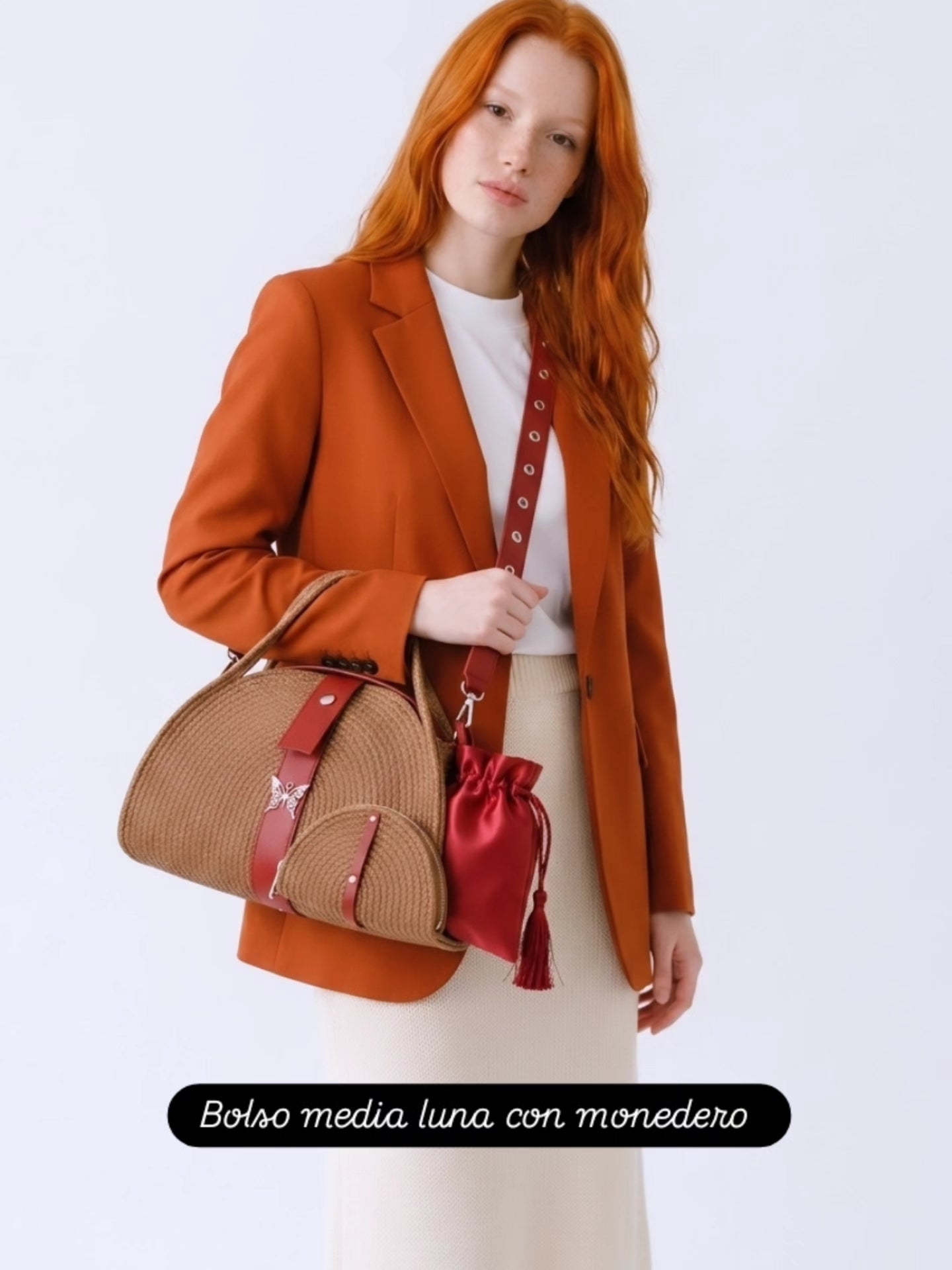 Bolso Media Luna Artesanal Hecho a Mano | Garra de gata