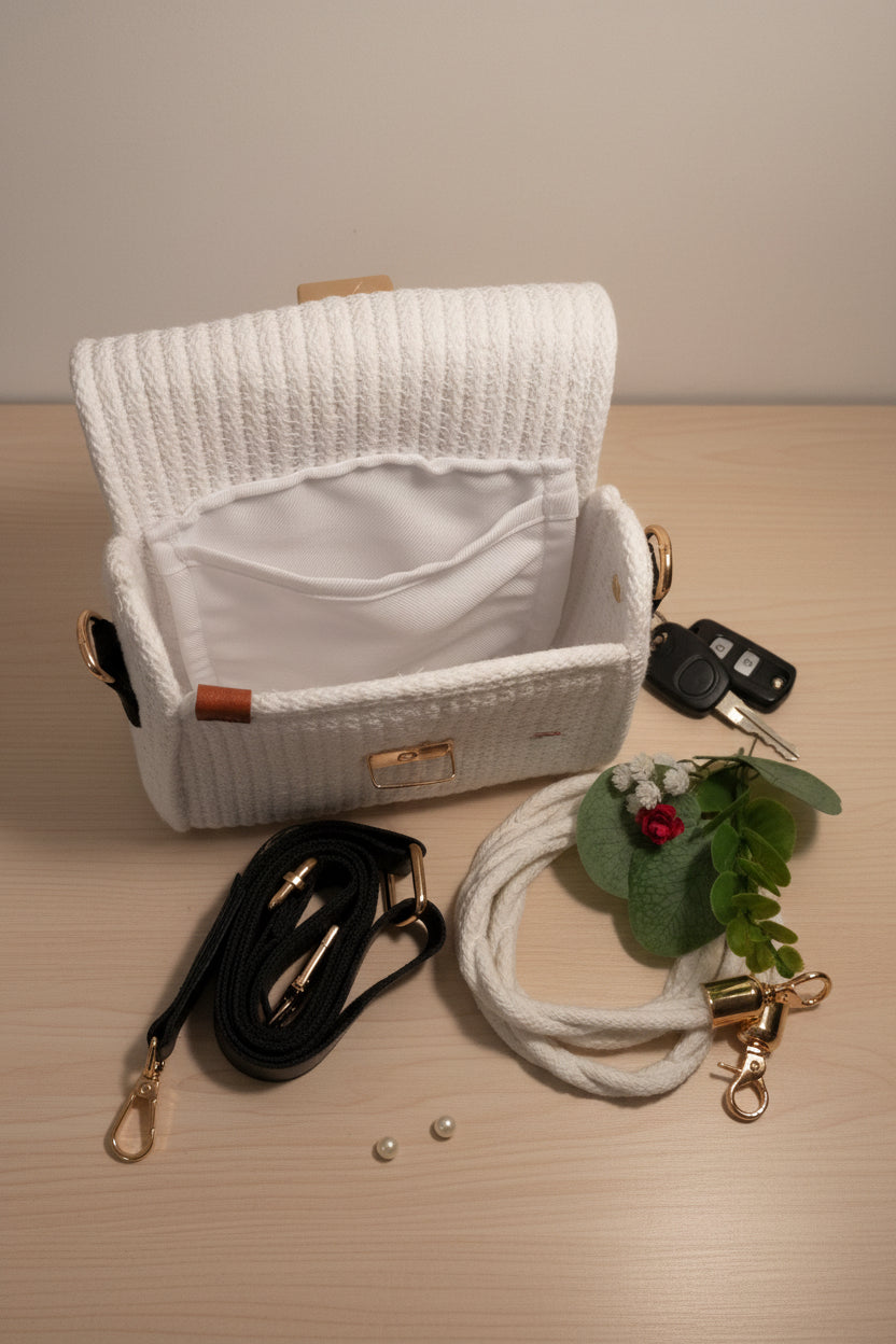 Mini bags Blanca Flores Rojas Garra Jardín.
